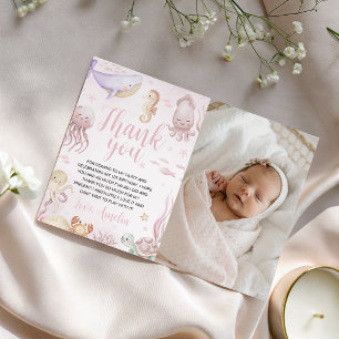 Pastel Marine Photo Thank You Card