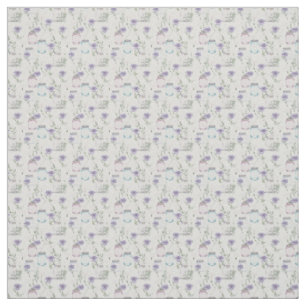 Pastel Mason Jars Lavender Wildflower Cottage Fabric