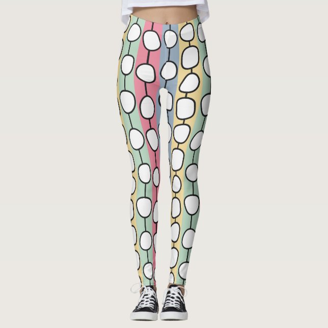 Pastel MCM Colourful Lines  Leggings (Front)