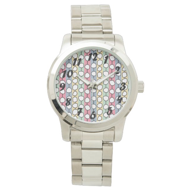 Pastel MCM Colourful Lines  Watch (Front)