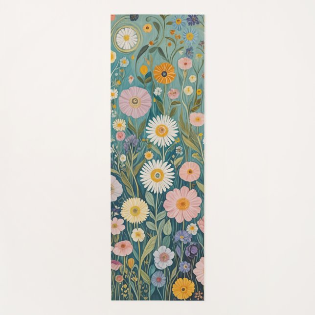 Pastel Meadow Bliss Yoga Mat (Front)