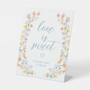Pastel Meadow Flower Wedding Treat Favour Sign