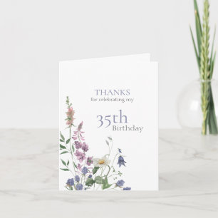Pastel Meadow Flowers Birthday Thank You Card
