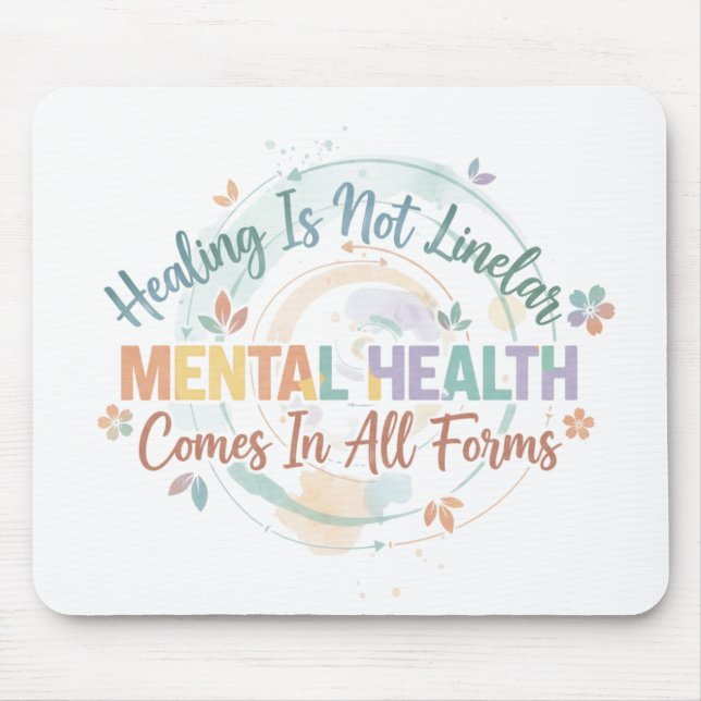 PASTEL MENTAL HEALTH MATTERS SAYING MOUSE PAD (Front)