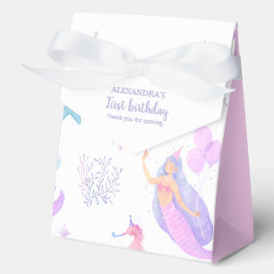Pastel Mermaid 1st Birthday Ocean Party Favour Box
