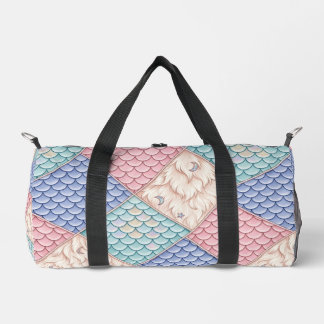 Pastel Mermaid Fairytale Patchwork Duffel Bag