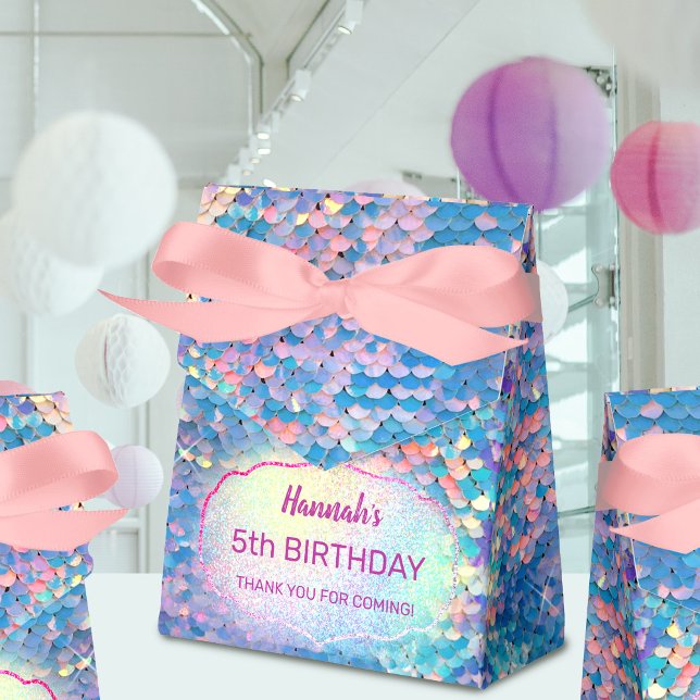 pastel mermaid kids Birthday Favour Box (Creator Uploaded)