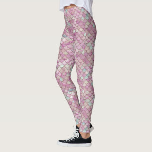 Pastel Mermaid pattern soft colour Rainbow Legging