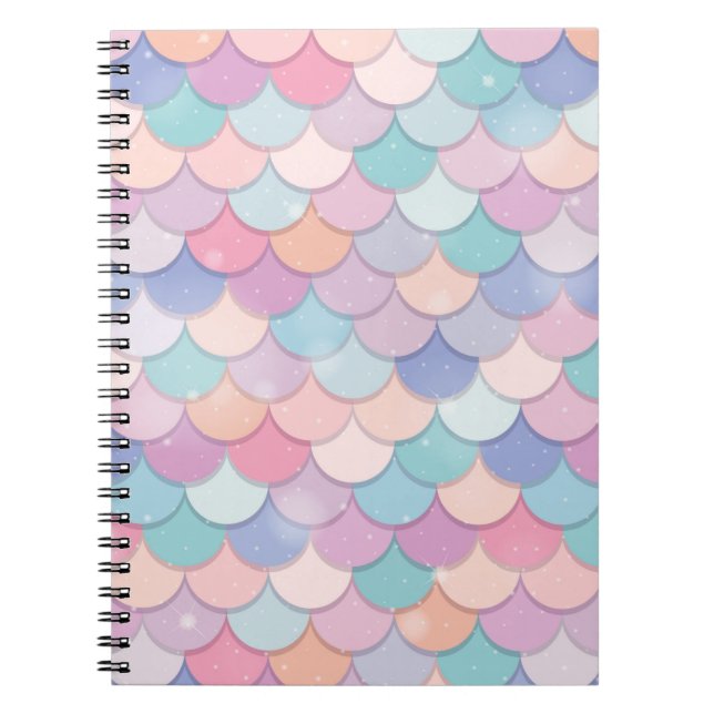 Pastel Mermaid Scale  Notebook (Front)