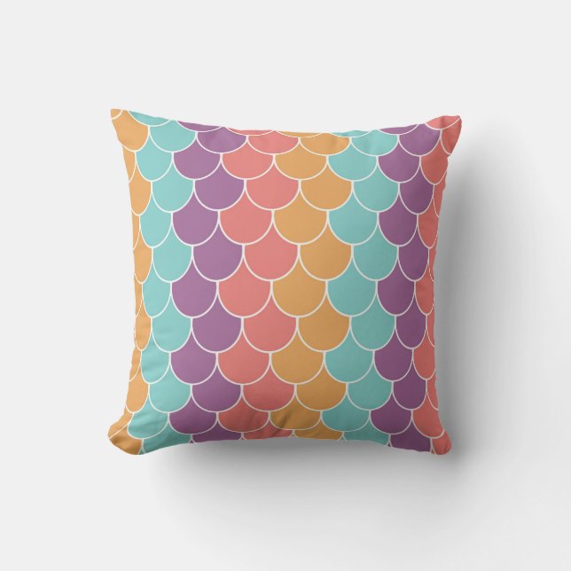 Pastel Mermaid Scales Cushion (Front)