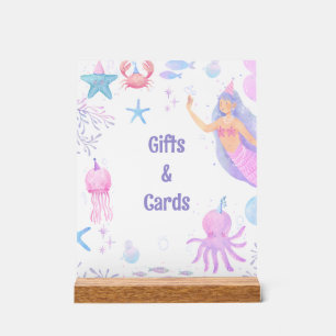 Pastel Mermaid & Sea Friends Girl Gifts & Card Acrylic Sign