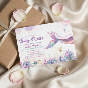 Pastel Mermaid Undersea Baby Girl Invitation