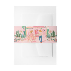 Pastel Mexican Town Invitation Belly Band