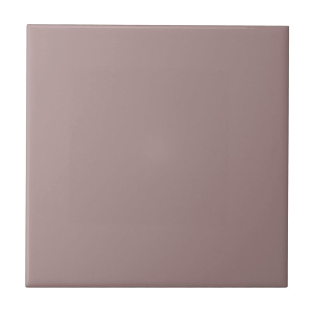 Pastel Mid Gray Dusty Pink Solid Color Tile (Front)
