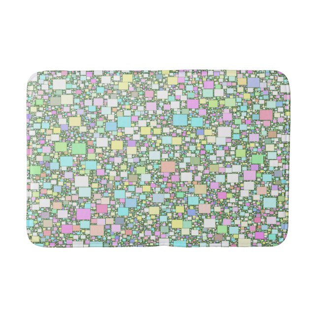 Pastel Mini Boxes Abstract Artwork Bath Mat (Front)
