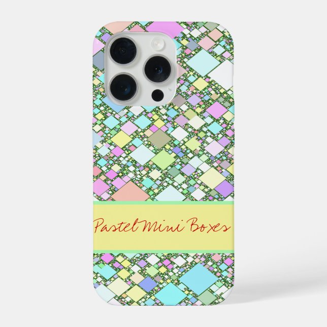 Pastel Mini Boxes Custom Name Template iPhone Case (Back)