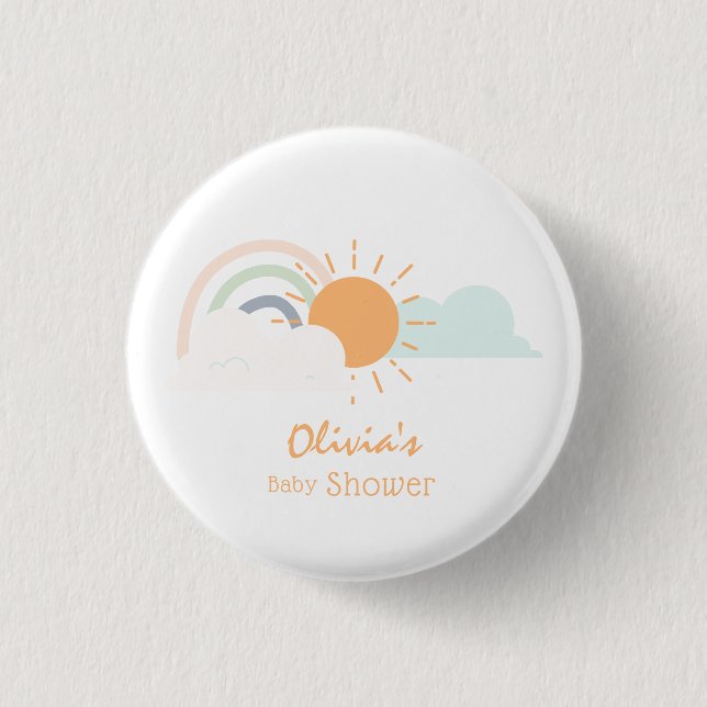 Pastel Minimal Baby Shower 3 Cm Round Badge (Front)
