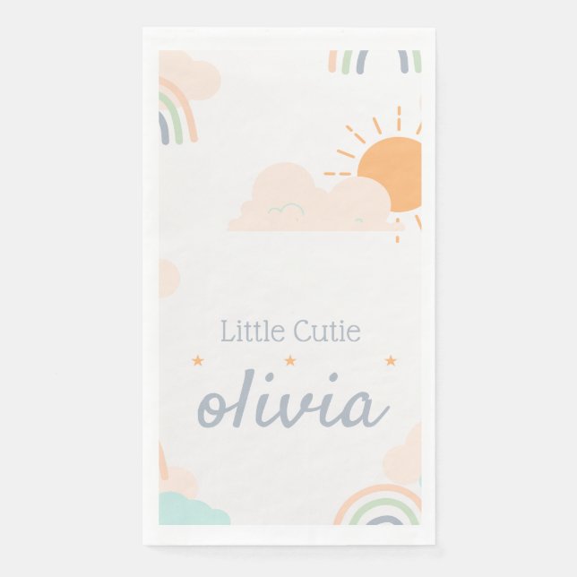 Pastel Minimal Baby Shower Napkin (Front)