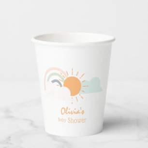 Pastel Minimal Baby Shower Paper Cups