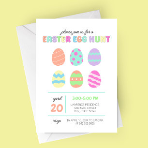 Pastel Minimalist Easter Egg Hunt Invitation
