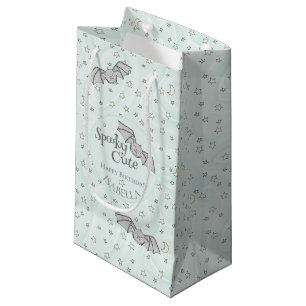 Pastel Mint Bats Spooky Cute Small Gift Bag