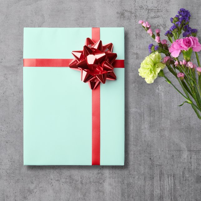 Pastel Mint Blue Solid Colour | Classic | Elegant Wrapping Paper (Creator Uploaded)