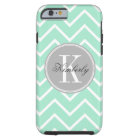 Pastel Mint Chevron with Grey Chevron