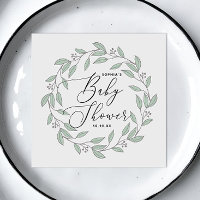 Pastel mint floral delicate script baby shower