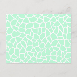 Pastel Mint Green Animal Print Giraffe Pattern Postcard