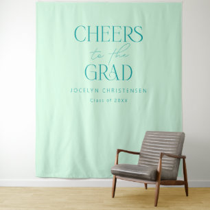 Pastel Mint Green Modern Grad Photo Backdrop Tapestry