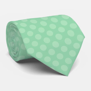 Pastel Mint Green PolkaDot Pattern Tie