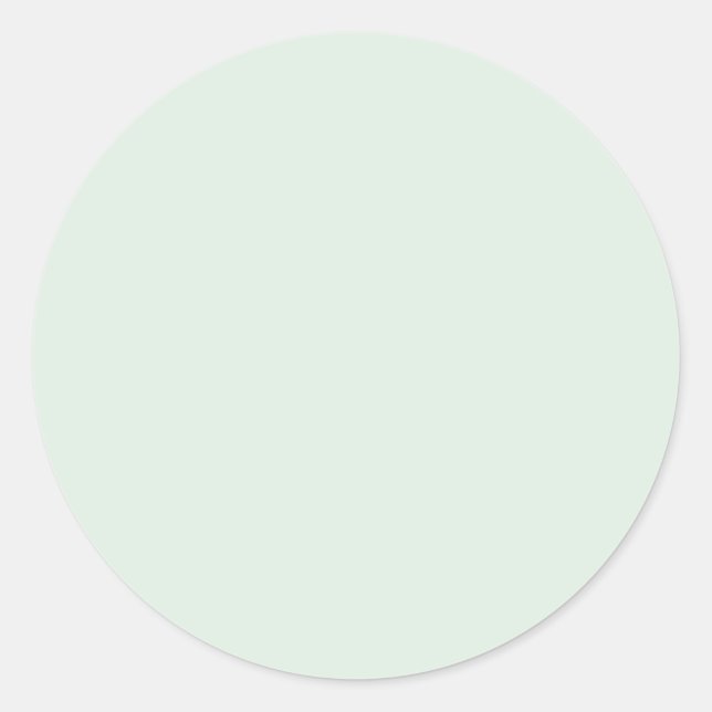 Pastel Mint Green Solid Colour Classic Round Sticker (Front)