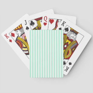 Pastel Mint Green Stripes Summer Striped Playing Cards