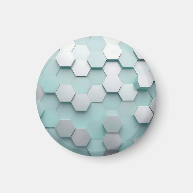 Pastel Mint Hexagon 3D Mosaic Magnet (Front)