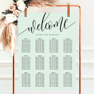 Pastel Mint Minimalist Wedding Seating Chart