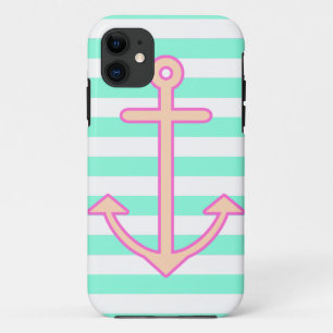 Pastel Mint Nautical Anchor Case-Mate iPhone Case