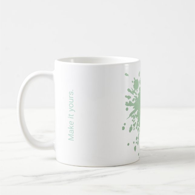 Pastel Mint Plant Personalised Mug – Make It Yours (Left)