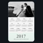 Pastel Mint Stripe | Elegant 2017 Photo Calendar Magnet<br><div class="desc">This stylish and modern calendar magnet features a stripe of pastel mint green at the bottom,  with your personal photo at the top. Add your name using the template to make it your own.</div>