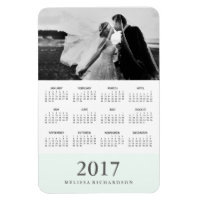 Pastel Mint Stripe | Elegant 2017 Photo Calendar