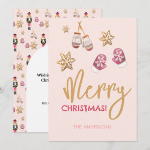 Pastel Modern Christmas Pattern Holiday Card