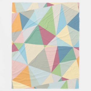 Pastel Modern Colourful Geometric Pattern Fleece Blanket
