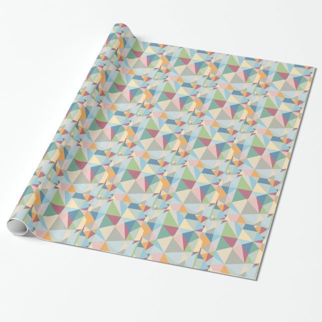 Pastel Modern Colourful Geometric Pattern Wrapping Paper (Unrolled)
