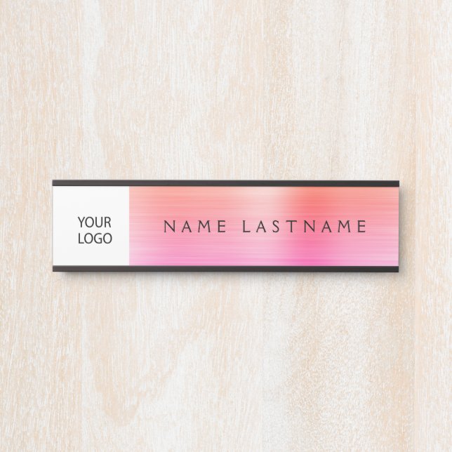 Pastel Modern Custom Logo Executive Professional Door Sign (Front)
