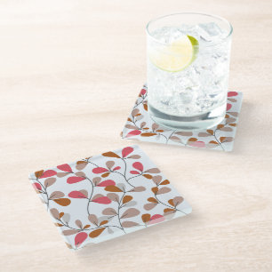Pastel Modern Leaves Coaster