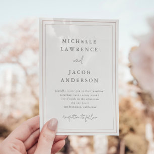 Pastel Modern Minimalist Blush Wedding Invitation