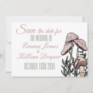 Pastel Modern Mushrooms  Save The Date
