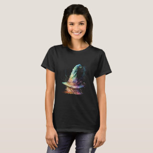 Pastel Modern Witches Hat Black Halloween T-Shirt