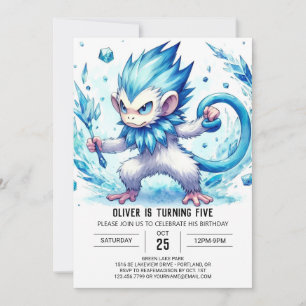 Pastel Monkey Birthday Invitation