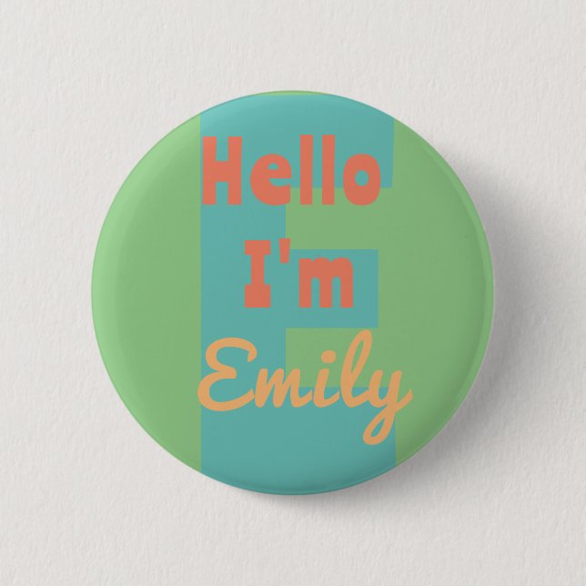 Pastel Monogram Ornament – Custom Mint & Coral  6 Cm Round Badge (Front)