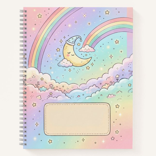 Pastel Moon Name Notebook (Front)